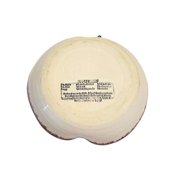 Neher Apple Torte Dish Pan Plate Bowl Spongeware Red Stoneware Autumn Recipe - Picture 2 of 11